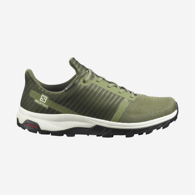 Chaussures De Randonnée Salomon Homme Vert Foncé / Vert Olive - Salomon OUTBOUND PRISM GORE-TEX - Fr